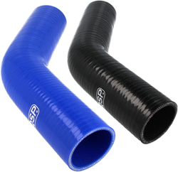QSP Silicone hose - 45° bend - 6.5 mm - Black