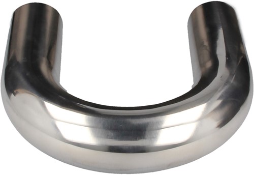 QSP aluminum 180° bend - 102 mm - Silver